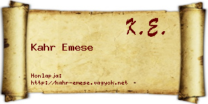 Kahr Emese névjegykártya