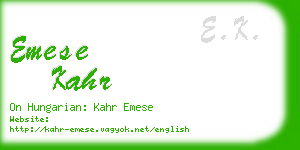 emese kahr business card